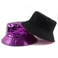 thumbnail image 2 of Fisherman Hat Double-sided Wear Smooth Solid Color Foldable Flat Top Lightweight Breathable Sun Protection Unisex Outdoor Travel Cap, 2 of 10