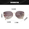 thumbnail image 2 of Las gafas de sol del ojo de gato forman las gafas de sol simples de la personalidad del marco grande, hechas de metal, 2 of 5
