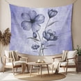 thumbnail image 2 of Purple Floral Tapestry for Bedroom Wall Hanging Tapestry, Vintage Botanical Gradient Pastel Painting Ceiling Backdrop Tapestries Poster Blanket Wall Decor for Teens Room Living Room Dorm 39" x 59", 2 of 8