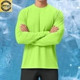 thumbnail image 2 of YLSDY Mens Long Sleeve Workout Shirts Moisture Wicking Running Athletic Sport Performance T-Shirt Lightweight Comfy Sun Shirt Green XXL, 2 of 9