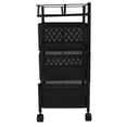 thumbnail image 2 of Rotating Storage Rack for Kitchen, 3 Tier Carbon Steel Fruit and Vegetable Storage Mesh Basket with Wheels Space Saving Kitchen Storage Cart Rotating Tower Organizer for Livingroom, 2 of 7