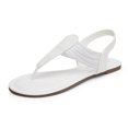 thumbnail image 1 of Women Rhinestone Thong Sandals Summer Flat Sandal Ankle Strap Shoes WHITE/GLITTER SPPARKLY size 8, 1 of 4
