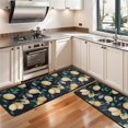thumbnail image 3 of Kitchen Rugs Sets Of 2,Yellow Lemon Fruit Leaves Black Pattern Anti Fatigue Kitchen Mat Rugs Non Slip Washable,Decorative Kitchen Floor Mats for Kitchen,Sink,Laundry,17"x47"+17"x47", 3 of 5