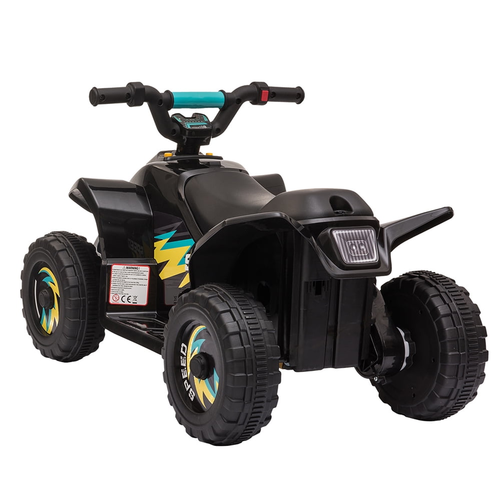 Private Jungle Black 6V Kids 4-Wheeler ATV Quad Battery-Powered Electric Ride On Car Toy