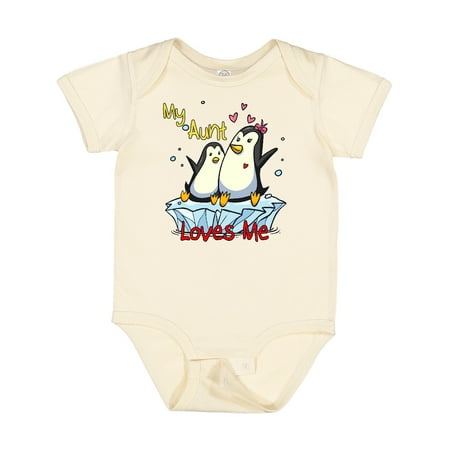 

Inktastic My Aunt Loves Me Penguin Gift Baby Boy or Baby Girl Bodysuit