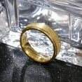 thumbnail image 6 of 6mm Titanium Steel Sand Matte Bands Men Black/Rose Gold/Silver/Gold Ring Sz 6-13, 6 of 9