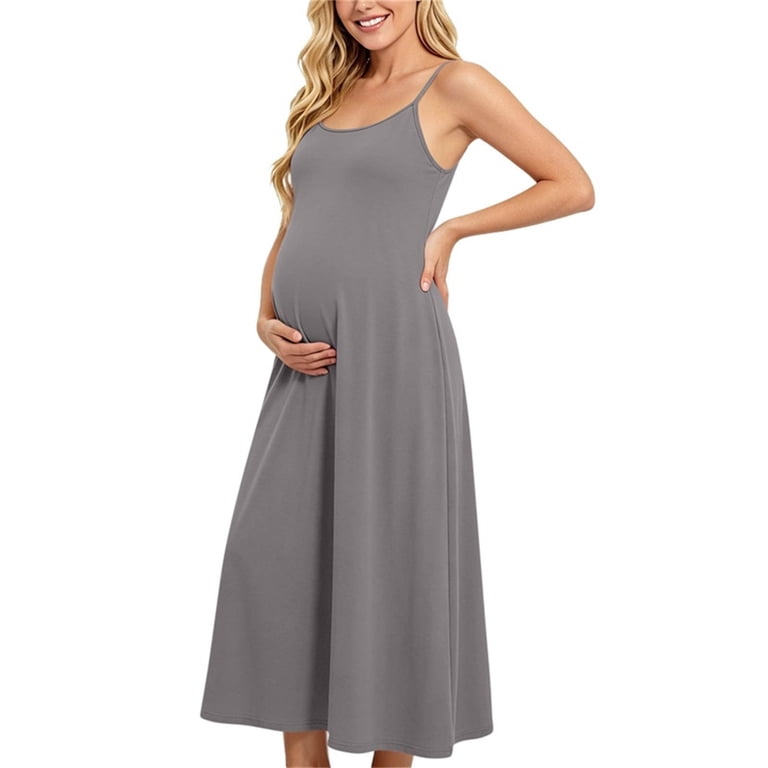 casual nursing maxi dress Angel Maternity Martina Maternity & Nursing Black Sleeveless Bamboo Maxi Dress