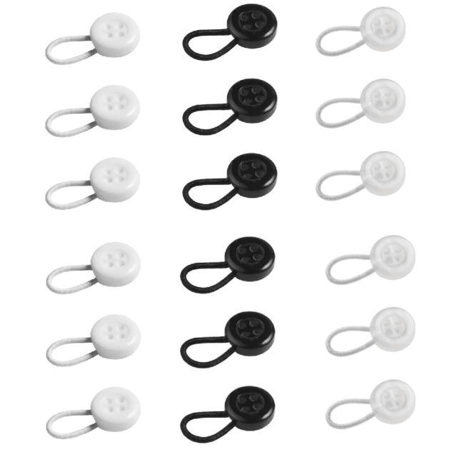 DEBGFS Rallonge de Boutons en Tissu 18 Pcs Rallonge de Boutons pour Chemise Habillée Homme Confortable Col à Nouer Extension de Col Noir, Multicolore, 18 Pcs