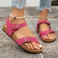 thumbnail image 3 of Pandaie Women's Thong Slide Sandals Cork Footbed Open Toe Summer Flip Flops Comfortable Slip on Slides Sandal with Ankle Buckles Strap Red 9, 3 of 9