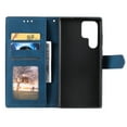 thumbnail image 2 of PU Leather Wallet Case for Samsung Galaxy S22 Ultra, Detachable Wrist Hand Strap Magnetic Clasp Flip Folio Cover with Card Slots Cash Holder Kickstand Soft Silicone Shockproof Anti-Scratches Case,Blue, 2 of 6