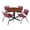 Cherry / Burgundy, variant on Romig Pillar 48 in. Round X-Base Breakroom Table- Maple & 4 M Stack Chairs- Black