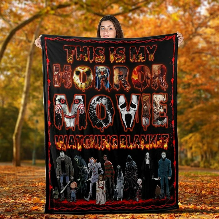 Horror movie watching blanket deals