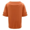 thumbnail image 5 of HUANBAI Women's Solid Color And Linen Loose Top T Shirt Casual Basic Tops, 5 of 5