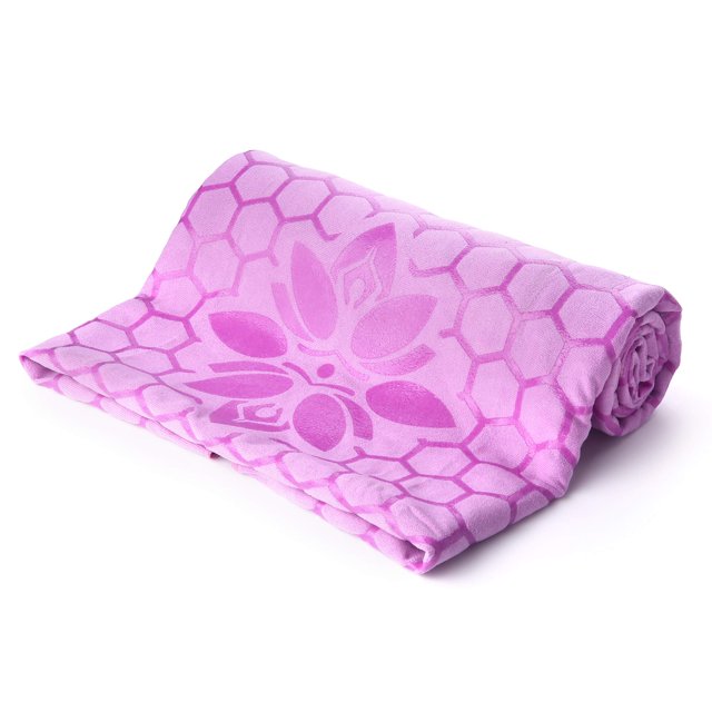 Clever Yoga Toalla antideslizante para yoga caliente - Agarre antideslizante para yoga caliente Sudor absorbente El agarre de silicona en forma de panal se mantiene plano - Ideal para Pilates Viajes L