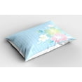 thumbnail image 2 of Ambesonne Flower Pillow Sham, Hibiscus Exotic Plant, 26" X 20", Pale Blue Pale Pink, 2 of 2