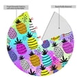 thumbnail image 4 of Kll 48" Christmas Tree Skirt Graffiti Pineapples On Neon Background Xmas Tree Skirts Mat For New Year Xmas Holiday Party Indoor Outdoor Home Decoration, 4 of 9
