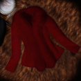 thumbnail image 2 of Women's Slim Fit Faux Fur Coat, Casual Fashion Solid Color Outerwear, Stylish Daily Jacket, Burgundy, XL, 2 of 5