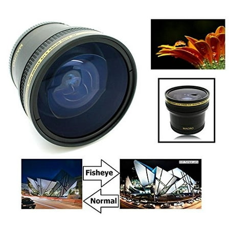 Super Hi Def 0.17x Fisheye Lens With Macro For Canon EOS M6 M50 (49mm