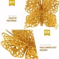thumbnail image 3 of GOOHOCHY 24 piezas de adornos de mariposas para árbol de Navidad, mariposas huecas con purpurina, 3 of 7
