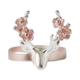 thumbnail image 1 of Anillo de asta de ciervo, anillo de dedo vintage, anillos de oro rosa con flores, regalo de Navidad para mujeres (#7), 1 of 6