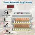 thumbnail image 2 of Incubators for Hatching Eggs, 120 Egg Incubator with Automatic Egg Turning and Humidity Monitor,Temperature Control, 5 Automatic Incubation Modes and Incubation Days Record, White, 2 of 18