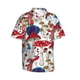 thumbnail image 5 of Camisa hawaiana divertida para hombre, camisa de playa con botones y manga corta con estampado de garabatos de setas, camisa informal de calle para mujer y niño, 5 of 5