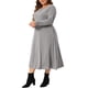 thumbnail image 4 of Vestido de camisa de talla grande Agnes Orinda para mujeres, cuello redondo, con botones, mangas largas, vestido casual con bolsillos 3X gris, 4 of 6