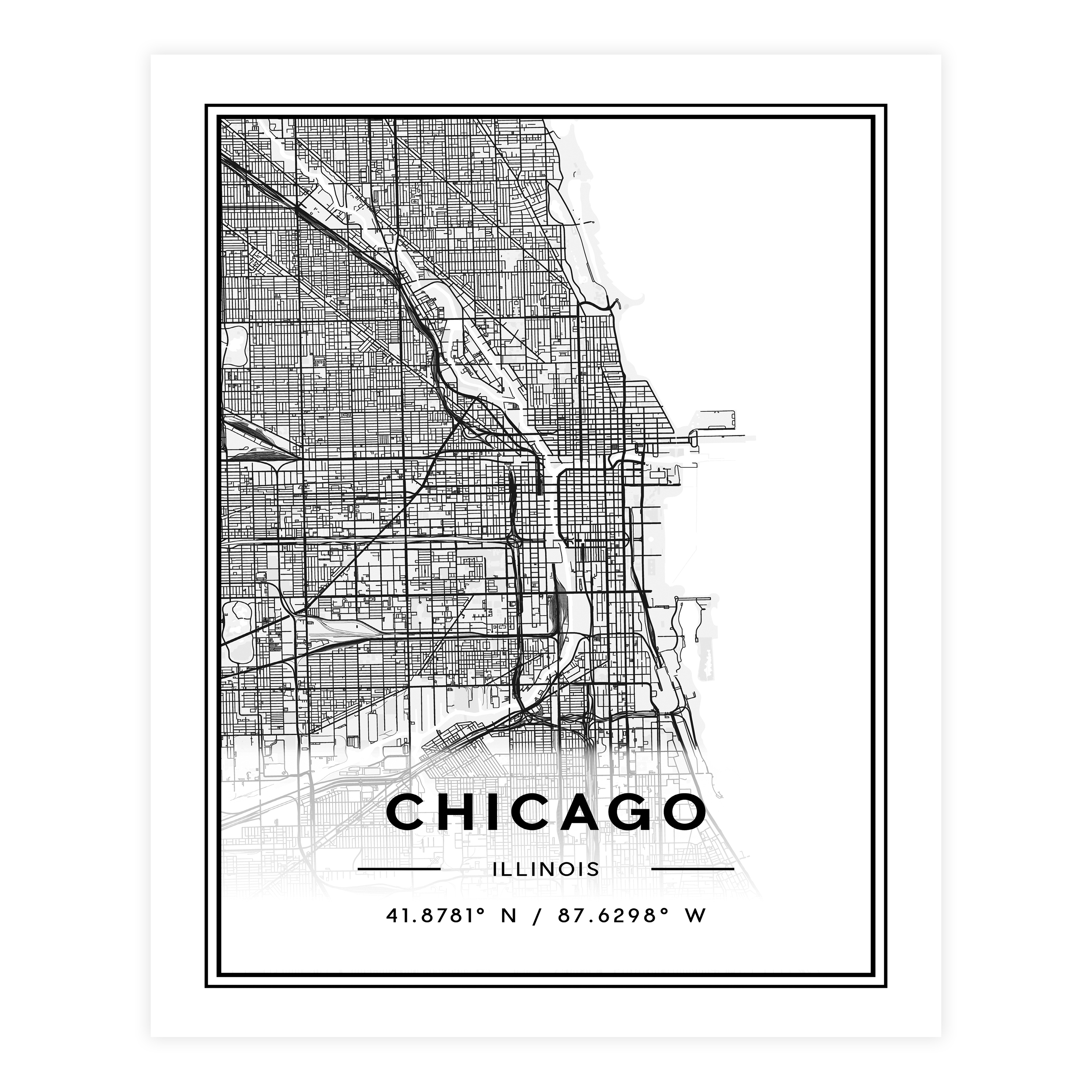 (2 pack) DesignOvation City Maps Unframed Art Prints 8” x 10” Set of 3 by Jake Goossen