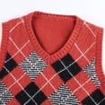 thumbnail image 7 of Unir Womens Sleeveless Sweater Vest Classic V Neck Argyle Plaid Knit Cropped Tank Basic Preppy Everyday Layering Top S-M-L 1 Piece, 7 of 7