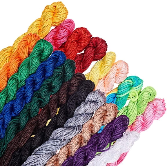 19 Colors About 240 Yard Nylon Jewelry Thread Cord 2mm Shiny Silky Rattail Cord Chinese Knotting Beading Cord DIY