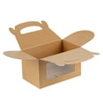 thumbnail image 6 of Bio Tek Kraft Paper Gable Box / Lunch Box - Greaseproof, with Window - 6" x 3 1/2" x 3 1/2" - 100 count box, 6 of 10