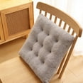 thumbnail image 6 of 16*16" Plush Square Chair Cushion, Soft Tufted Seat Pad with Non-Slip Ties for Dining Chairs & Office Seats, 6 of 6