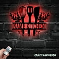 thumbnail image 2 of Craftnamesign Custom Chef Tools Metal Wall Art LED Light, Cooking Tool Sign, Custom Chef Name Sign, 2 of 5