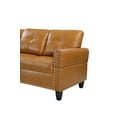 thumbnail image 2 of Convertible Sectional L Shaped Sofa with Storage Ottoman Reversible Sofa,Faux Leather Couch for Small Apartment, Living Room,Ginger, 2 of 7