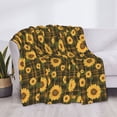 thumbnail image 3 of Naloa Vintage Plaid Sunflower Flannel Blankets - Thick and Warm Blanket for Winter, Soft Fuzzy Plush King Blanket for All Seasons40"x30", 3 of 6