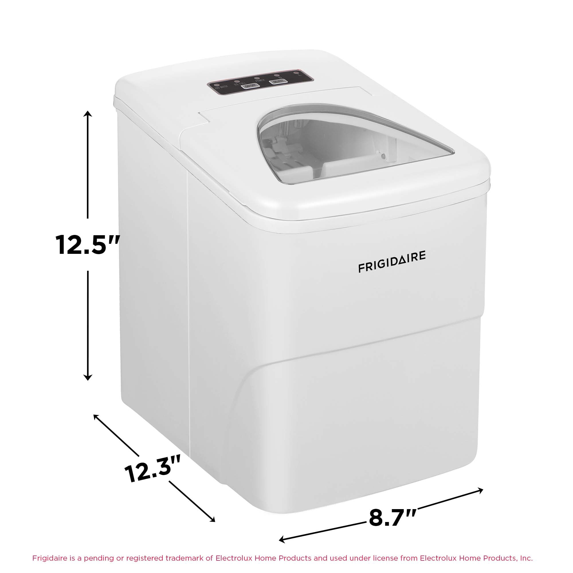 Frigidaire 26 lbs. Bullet Ice Maker, Portable Countertop Ice Machine with Digital Controls, White