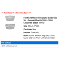 thumbnail image 2 of Front Left Window Regulator Guide Clip Set - Compatible with 2000 - 2006 Lincoln LS Sedan 4-Door 2001 2002 2003 2004 2005, 2 of 2