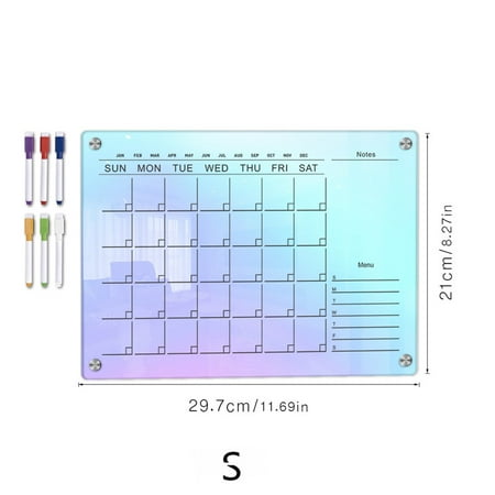 

Colorful Acrylic Magnetic Calendar Fridge Dry Erase Board Plan Month Schedule 2