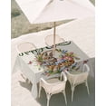 thumbnail image 3 of 60x120 Inch Outdoor Tablecloth with Umbrella Hole Zipper Rectangle Happy Easter Rectangular Tablecloths Outside Waterproof Cute Rabbits Flowers Eggs Butterflies Beige Patio Table Cover for Picnic, 3 of 8