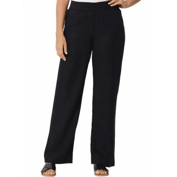 Briggs Women's Linen Blend Pants Black XL