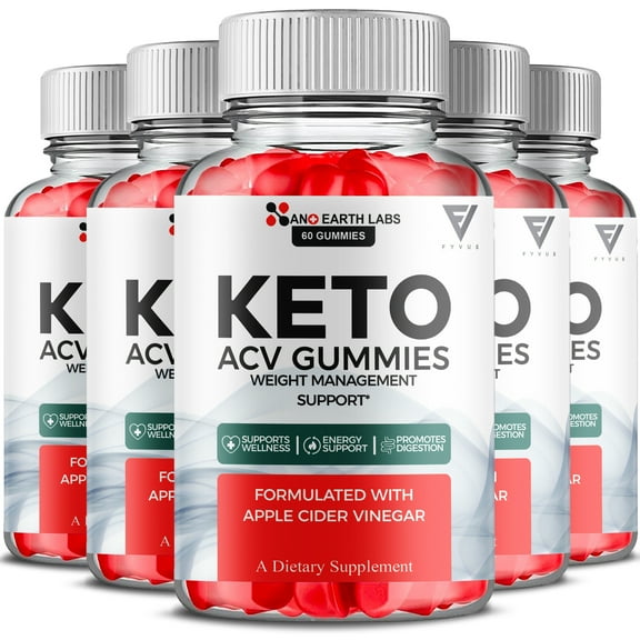 (5 Pack) Nano Earth Labs Keto Gummies NanoEarth Labs Advanced Keto ACV Gummy Supplement, NanoEarthLabs 1000MG Apple Cider Vinegar Supplement (300 Gummies)