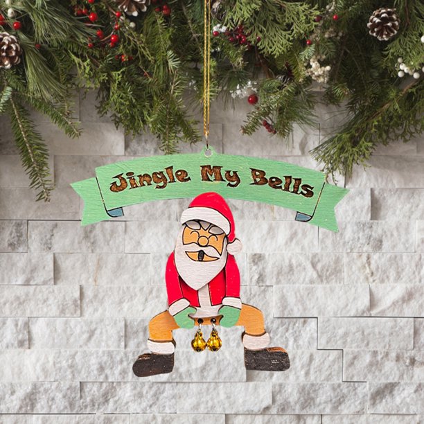 Colgantes navideños para el hogar Jingle My Bells decoración navideña única de madera