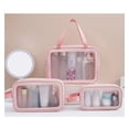 thumbnail image 2 of Lazer Accessories Lazer Makeup Travel Pouch, Cosmetic Bag, Travel Kit Pouch For Toiletries, Brushes And Cosmetics - Set Of 3 - Washbag Pouch - Pink, 2 of 9