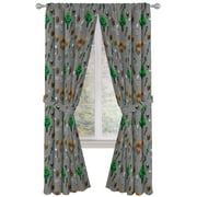 Jay Franco Minecraft Survive Dark 84" inch Drapes 4 Piece Set - Beautiful Room Décor & Easy Set up - Window Curtains Include 2 Panels & 2 Tiebacks (Official Minecraft Product
