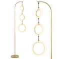 thumbnail image 1 of Costway 3-Circle Dimmable LED Floor Lamp with Foot Pedal Switch and 3 Color Temperatures, 1 of 10