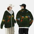thumbnail image 4 of Kdxio Hybrid Parrot in the Forest Print Women Men Sun Protection UPF 50+ Jackets Zip Up Long Sleeve Hoodie Hiking Lightweight with Pockets, 4 of 7