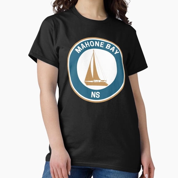 Vintage Mahone Bay Nova Scotia Coastal Travel Souvenir Graphic Unisex T-Shirt C01832, up to size 5XL