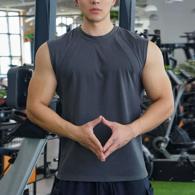 pstuiky Camisetas sin mangas para hombre, Camiseta de tirantes para hombre, color liso, para deportes al aire libre, fitness, tiras finas, transpirable. Tops elegantes para mujer xxxl