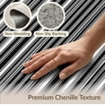 thumbnail image 6 of ODIKA 2'x3' Washable Accent Rug Corridor Contrast Rhythmic Stripe Minimalist Layout Alfombras for Bedroom, Nursery, RV, Pet Friendly, Bedside Mat, 6 of 7