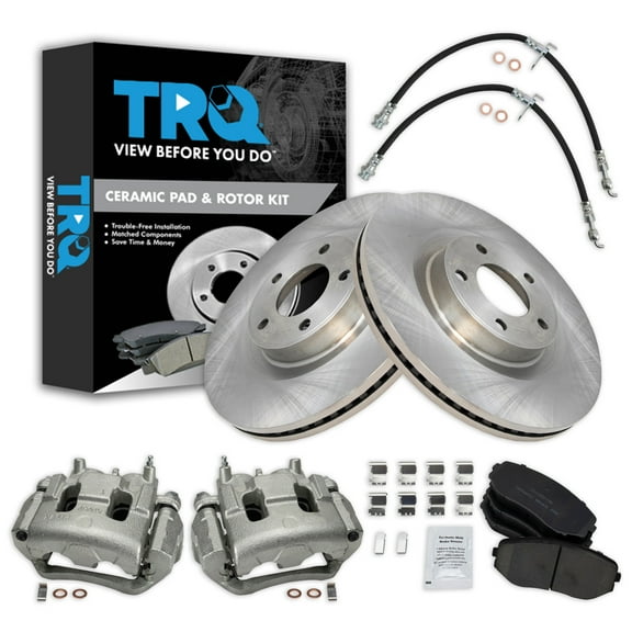 TRQ Front Brake Pad & Rotor Kit BKA29183 Fits Select 2007-2014 Ford Edge , 2007-2015 Lincoln MKX
